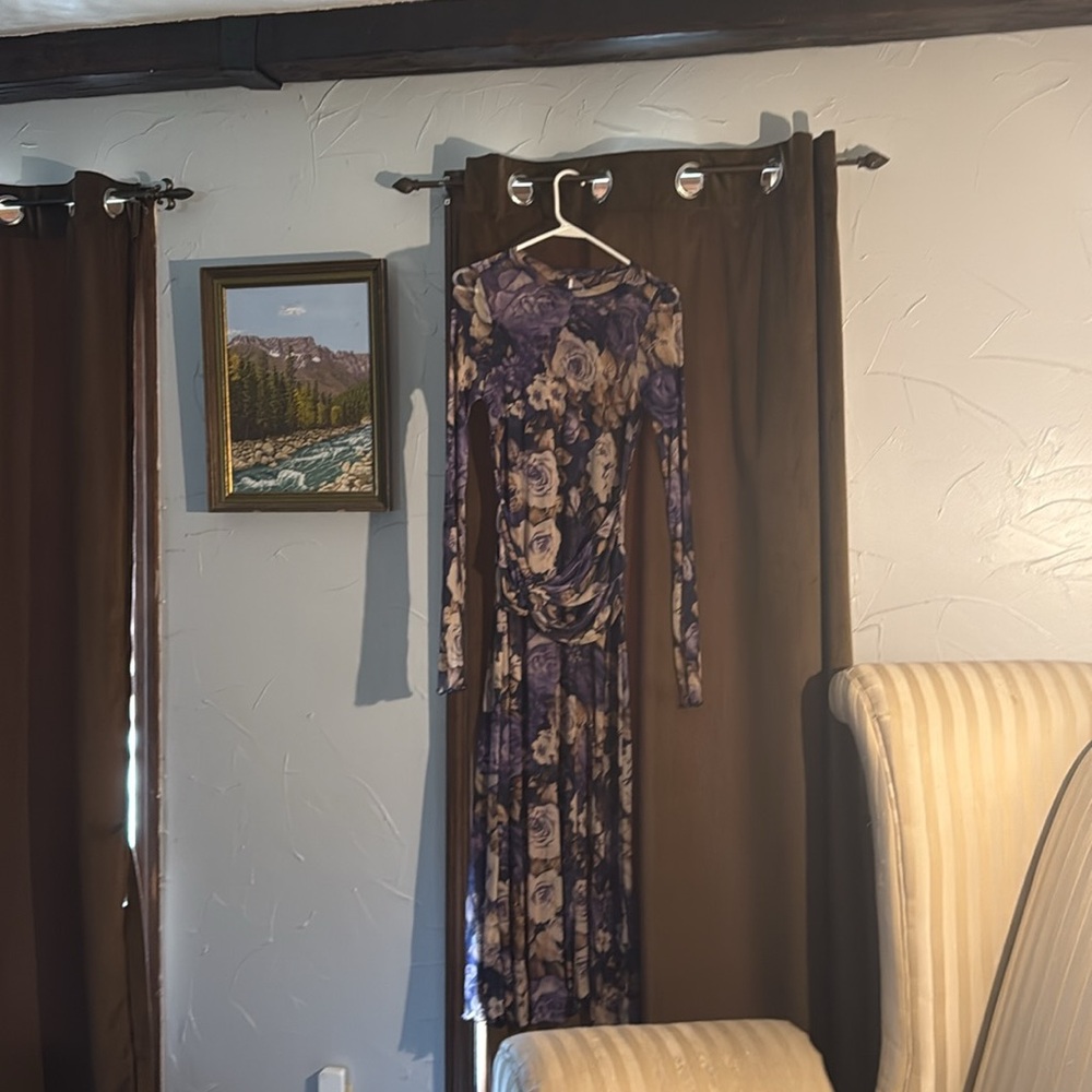 Free People Purple and Pink Midi Dress NWOT - Picture 4 of 6
